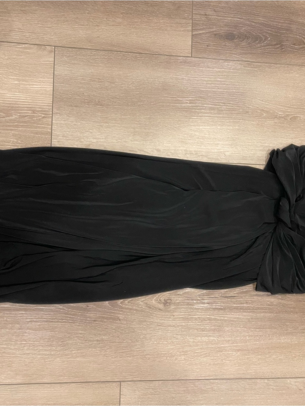 Rick Owens Strapless Black Draped Gown
